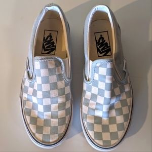 Light Blue Checkerboard Vans